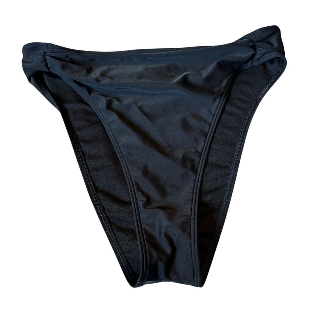 Hollister swim, high-rise bikini bottoms, black, size small